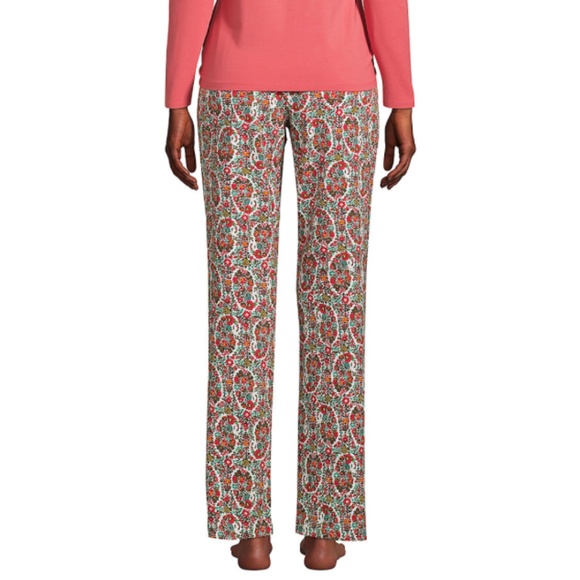 Lands End Pajamas Long Sleeve Paisley Jersey BRAND NEW Elastic Drawstring Pant - Picture 4 of 12